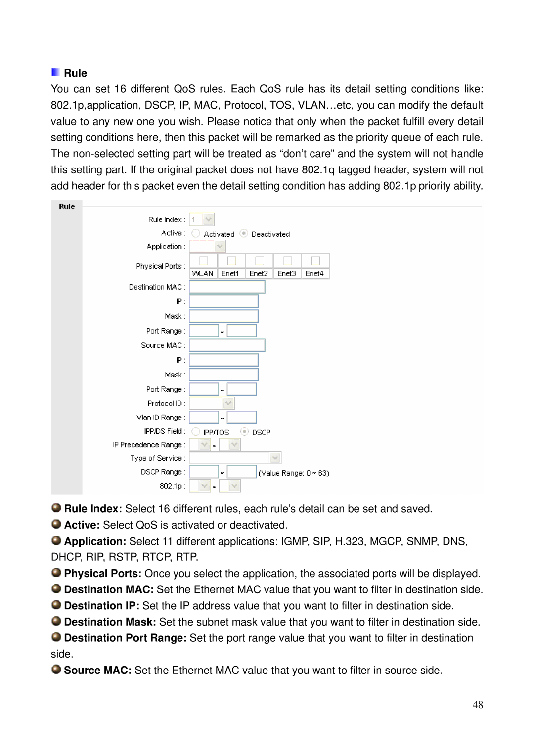 Billion Electric Company 5200N user manual Rule 