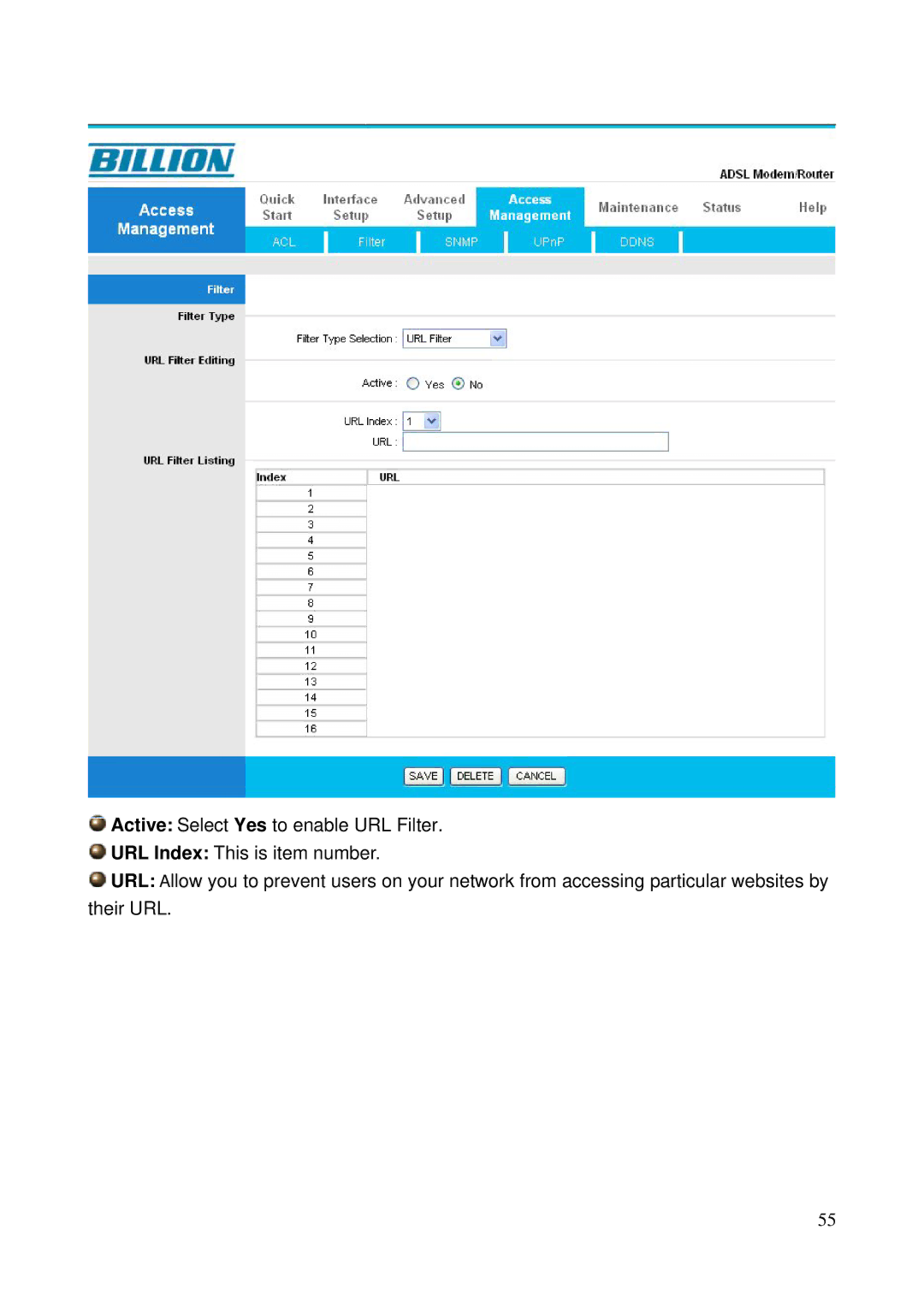 Billion Electric Company 5200N user manual 