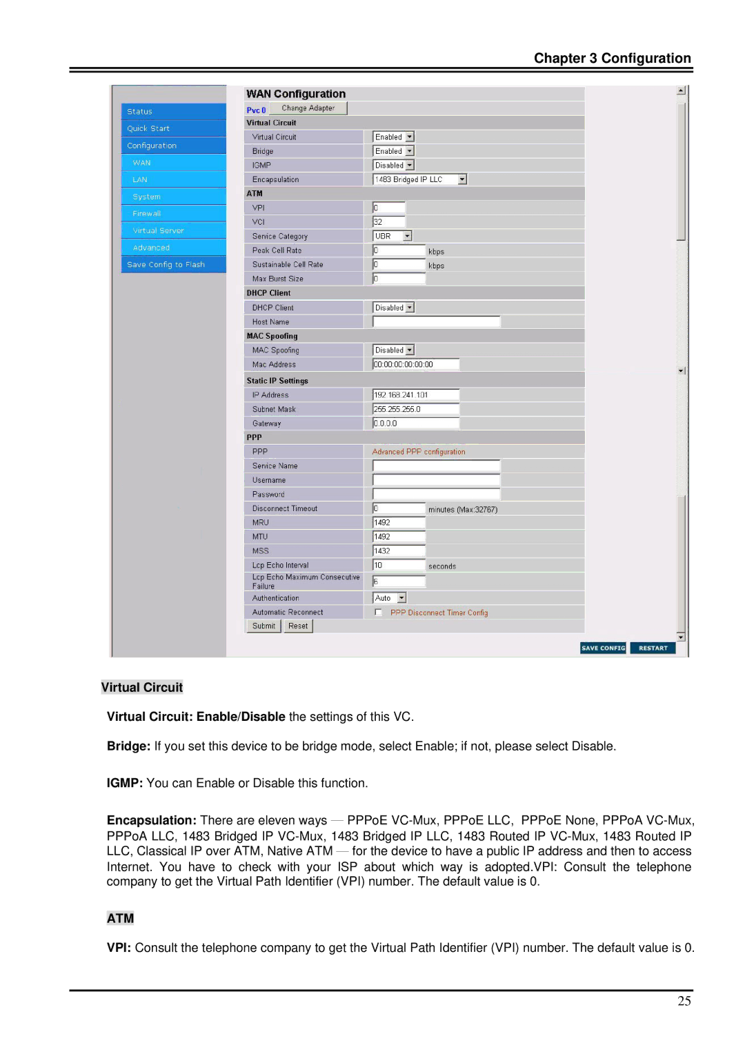 Billion Electric Company 7100S user manual Atm 