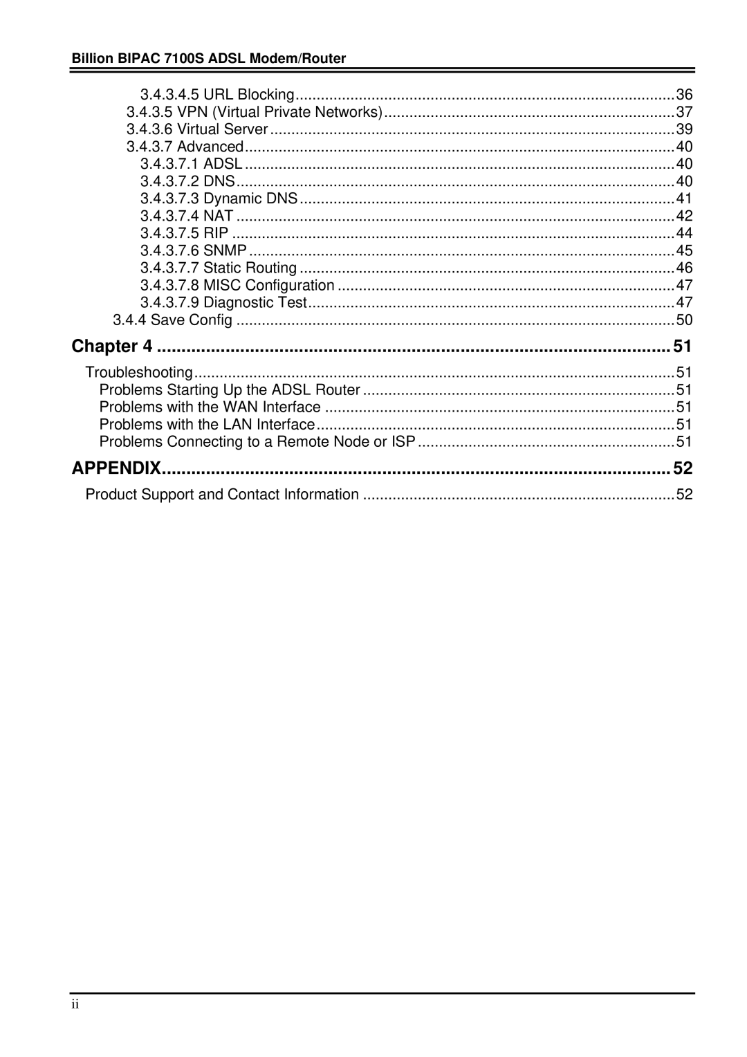 Billion Electric Company 7100S user manual Appendix 