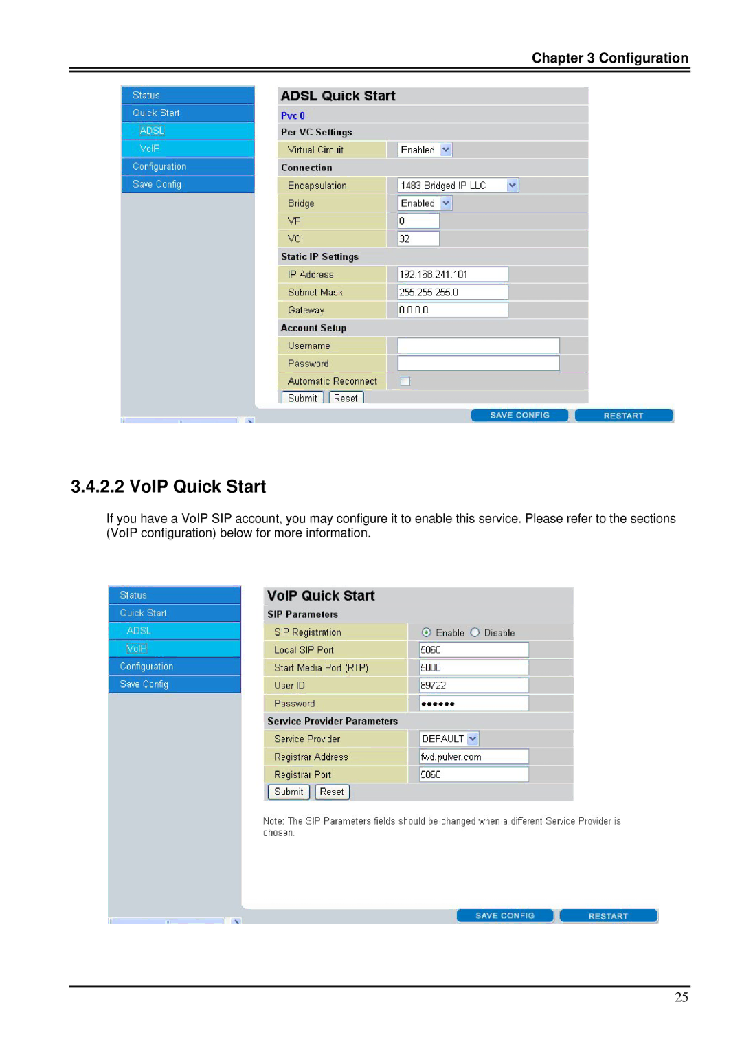 Billion Electric Company 7100SV manual VoIP Quick Start 