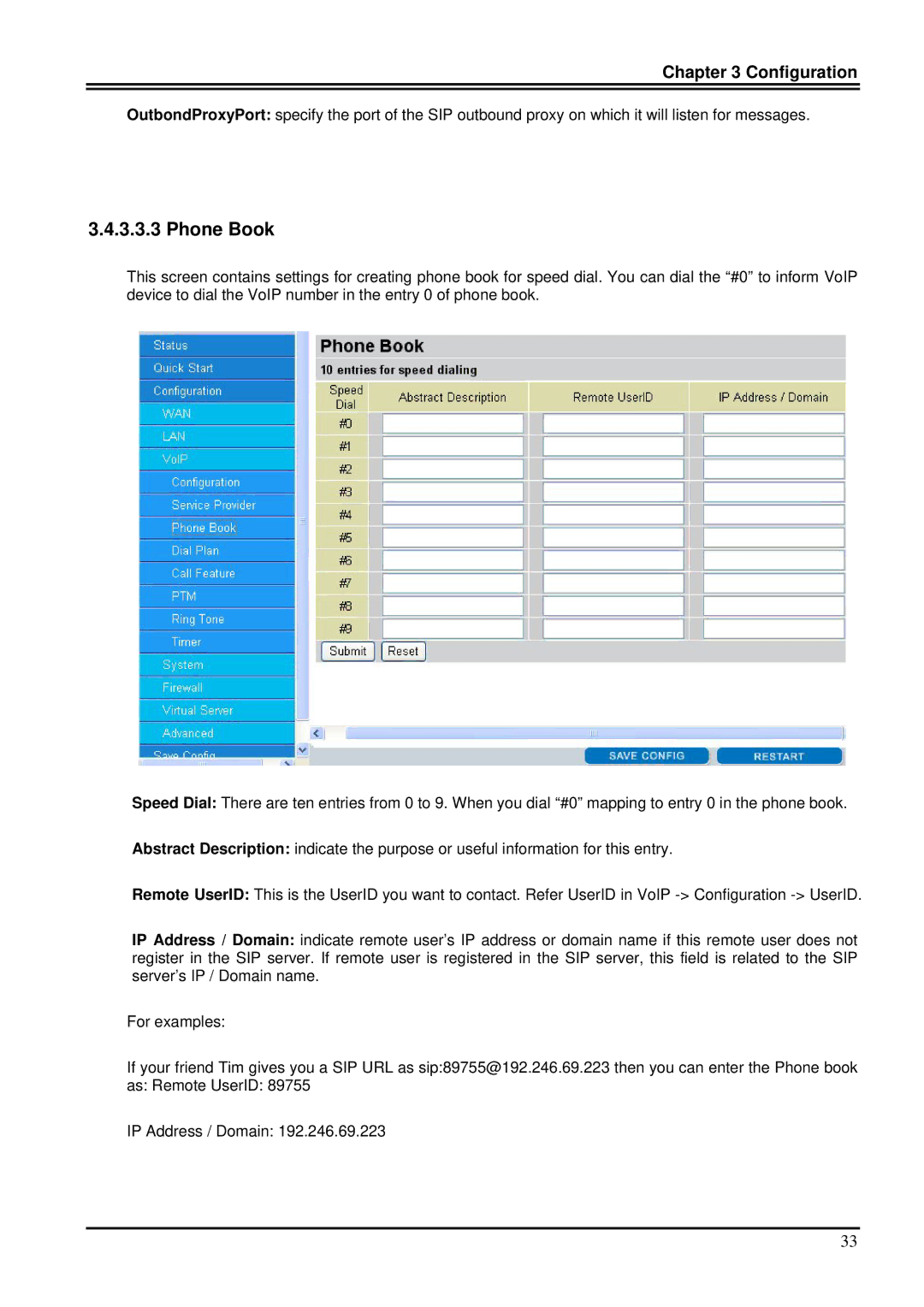 Billion Electric Company 7100SV manual Phone Book 