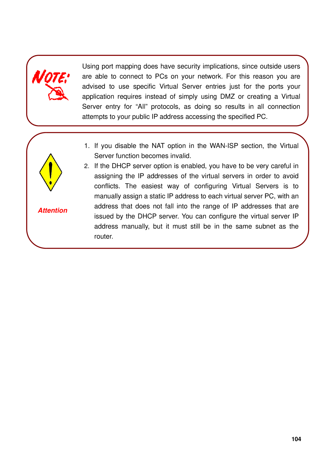 Billion Electric Company 7300GX user manual 104 