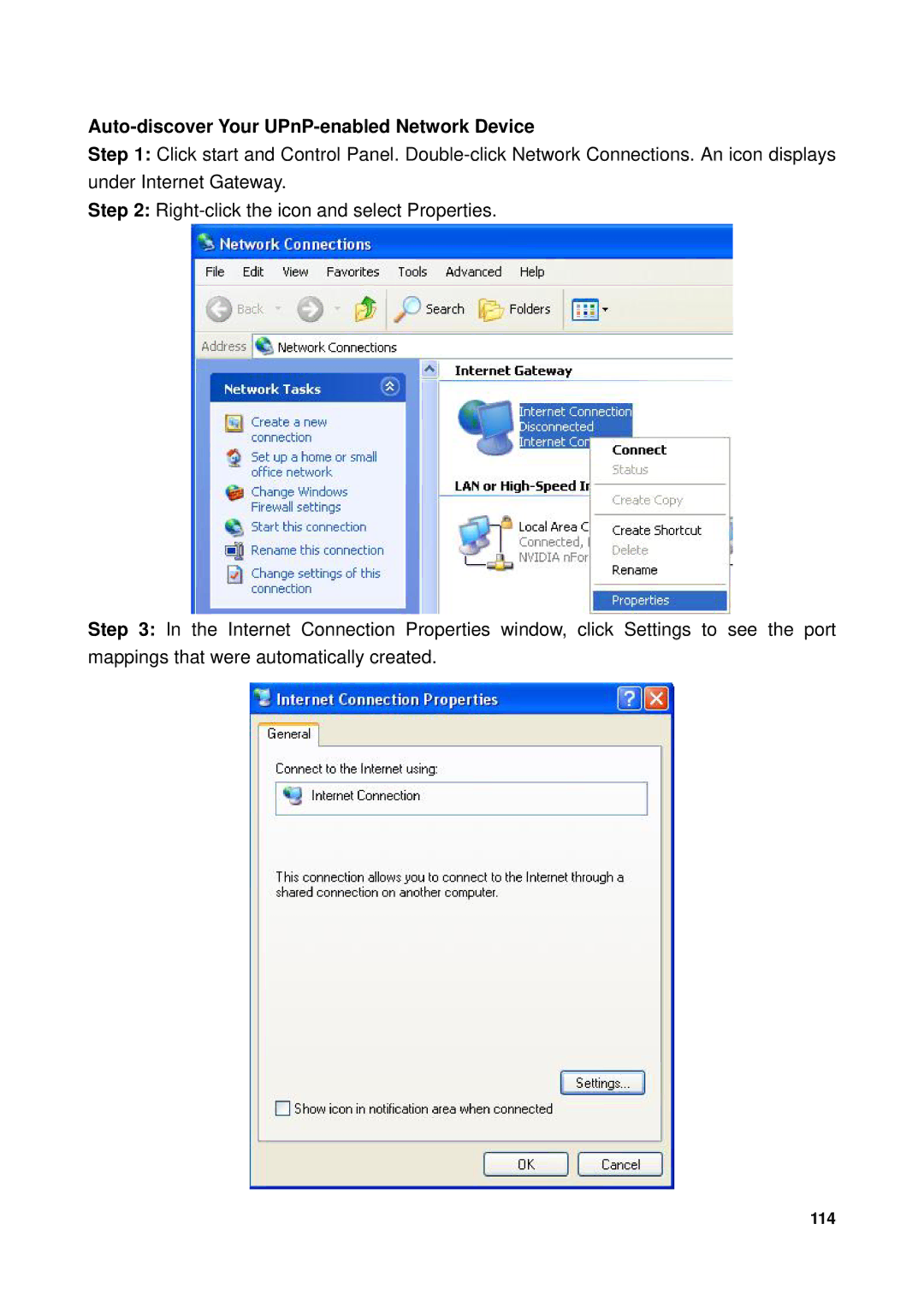 Billion Electric Company 7300GX user manual Auto-discover Your UPnP-enabled Network Device 