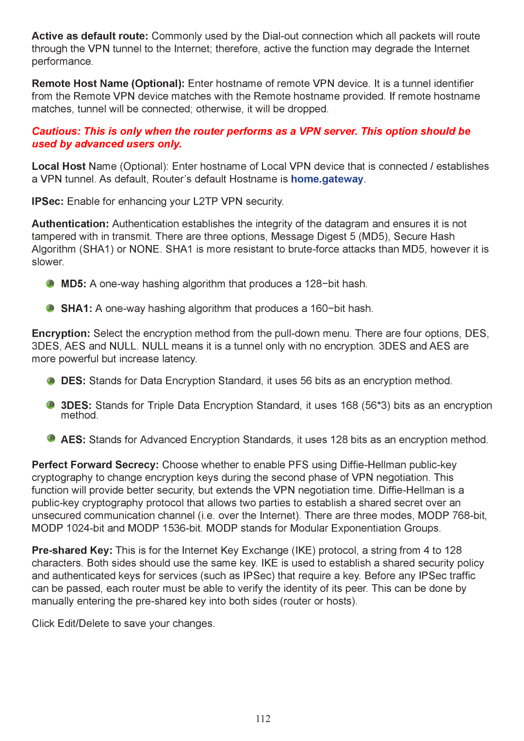 Billion Electric Company 7404V(G)PX, 7404V(G)OX user manual 112 