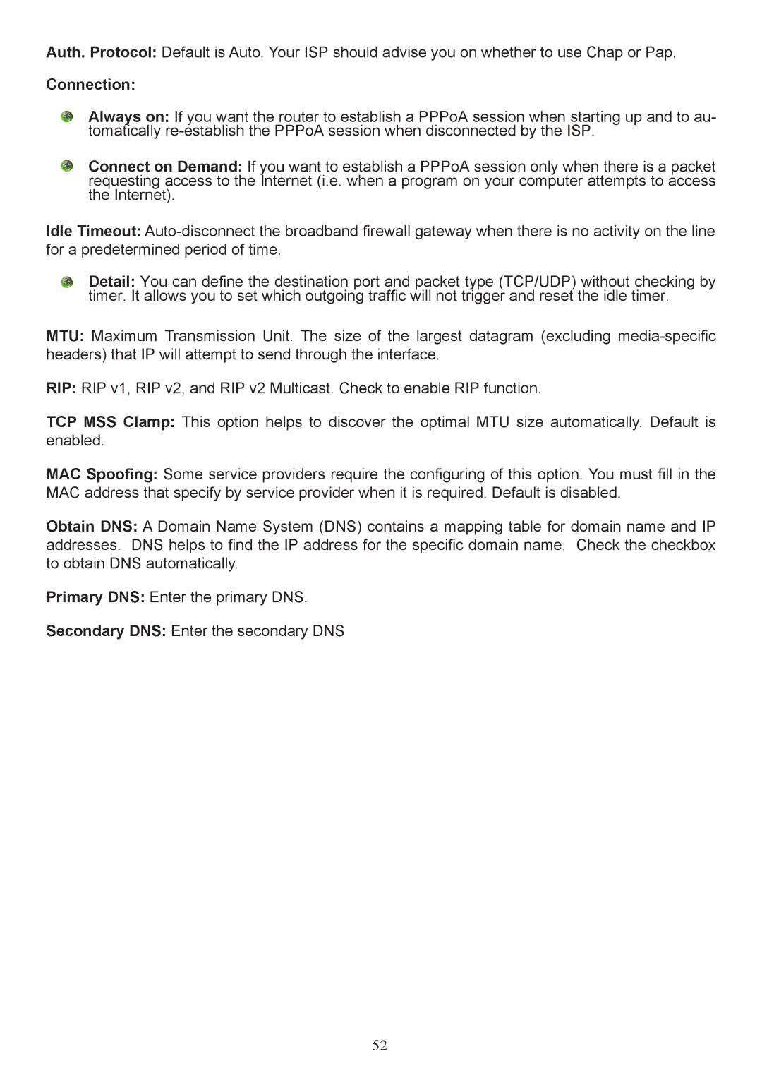 Billion Electric Company 7404V(G)PX, 7404V(G)OX user manual Connection 