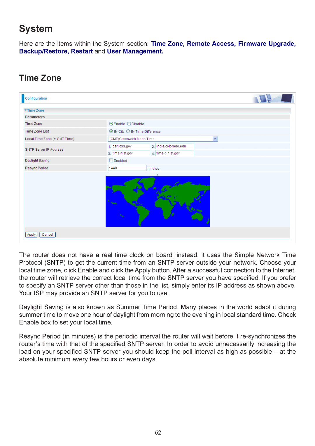 Billion Electric Company 7404V(G)PX, 7404V(G)OX user manual System, Time Zone, Backup/Restore, Restart and User Management 