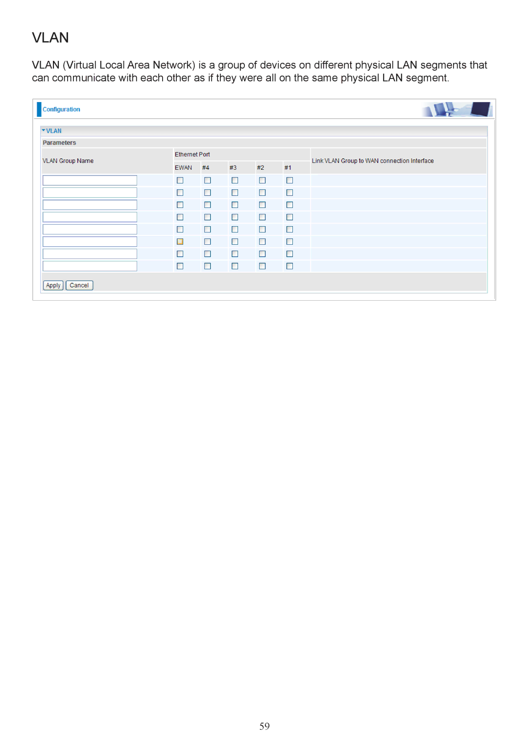 Billion Electric Company 7800 user manual Vlan 