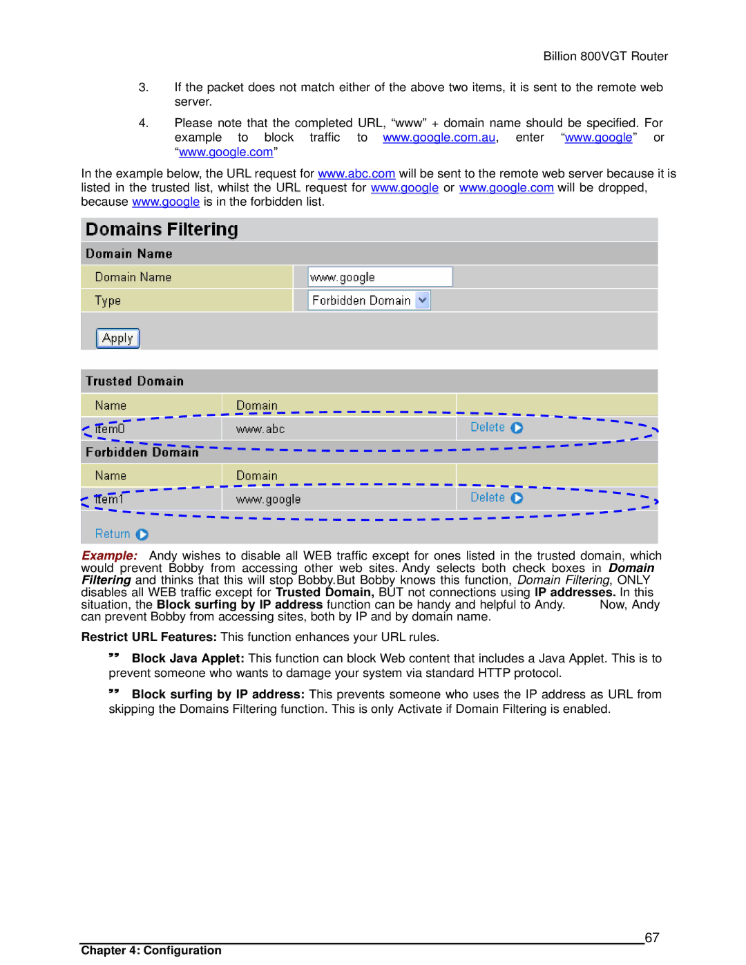 Billion Electric Company 800VGT manual Configuration 