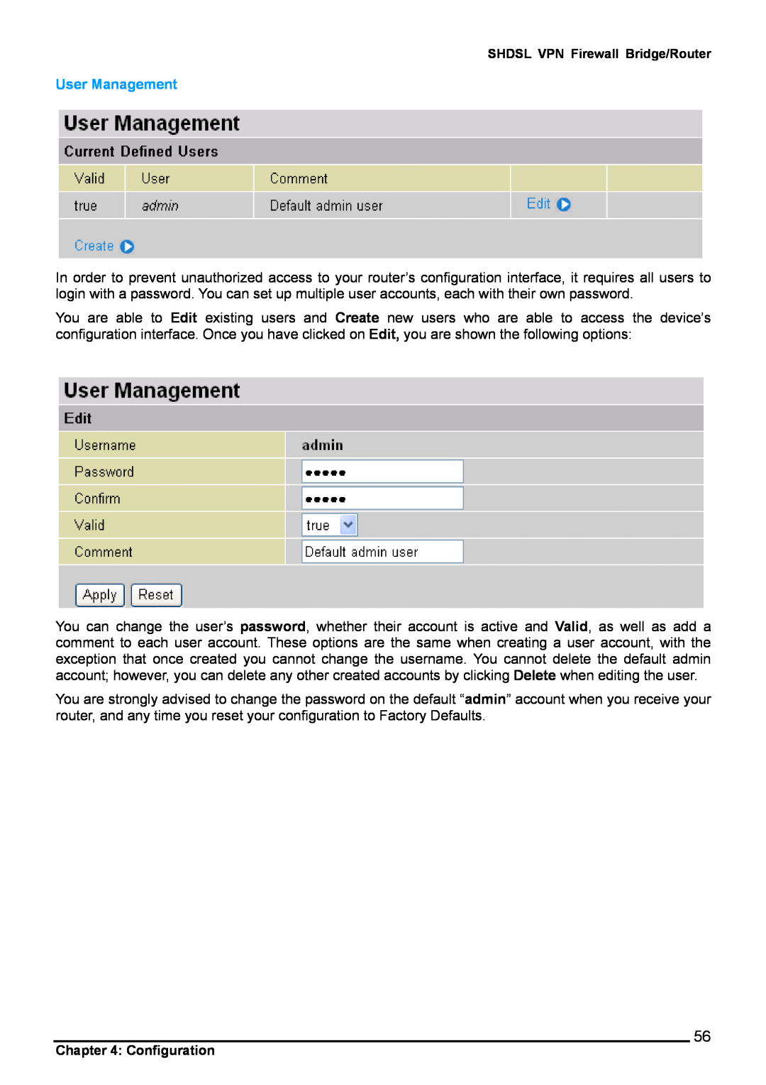 Billion Electric Company 8501 user manual User Management 