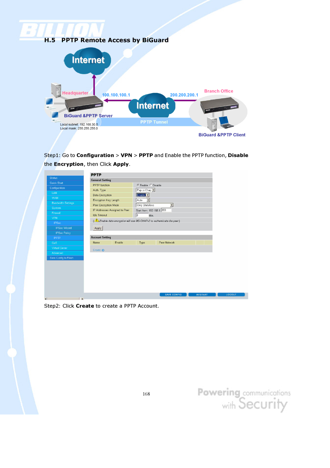 Billion Electric Company BiGuard 2, BiGuard 10 user manual Internet 