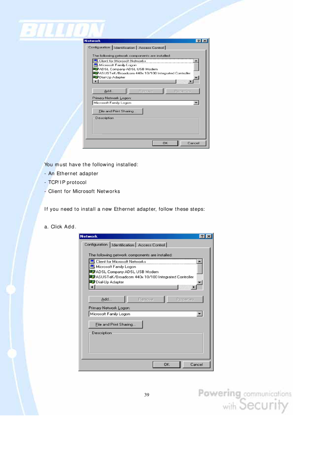 Billion Electric Company BiGuard 10, BiGuard 2 user manual 