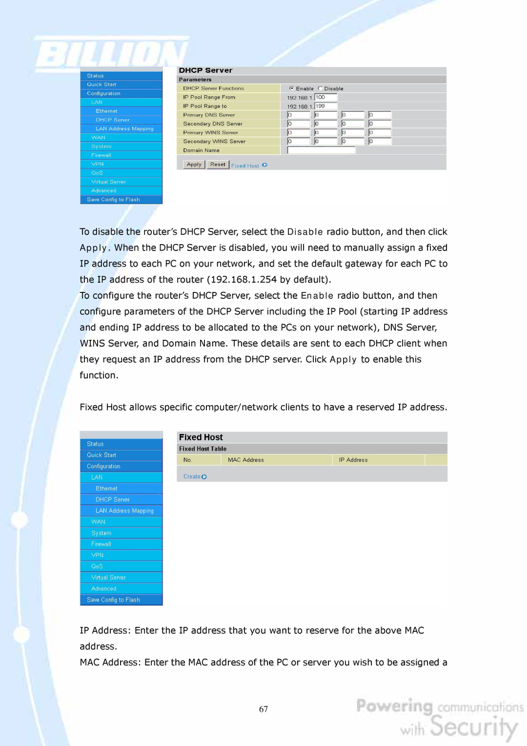 Billion Electric Company BiGuard 10, BiGuard 2 user manual 