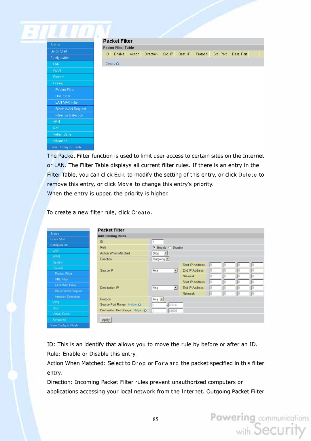 Billion Electric Company BiGuard 10, BiGuard 2 user manual 