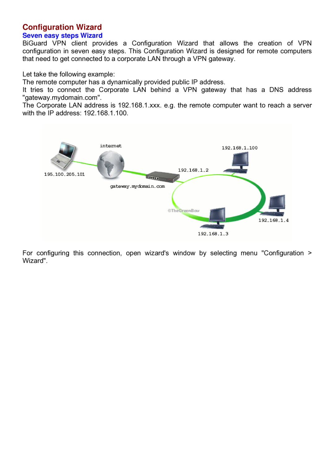 Billion Electric Company BiGuard Series manual Configuration Wizard 