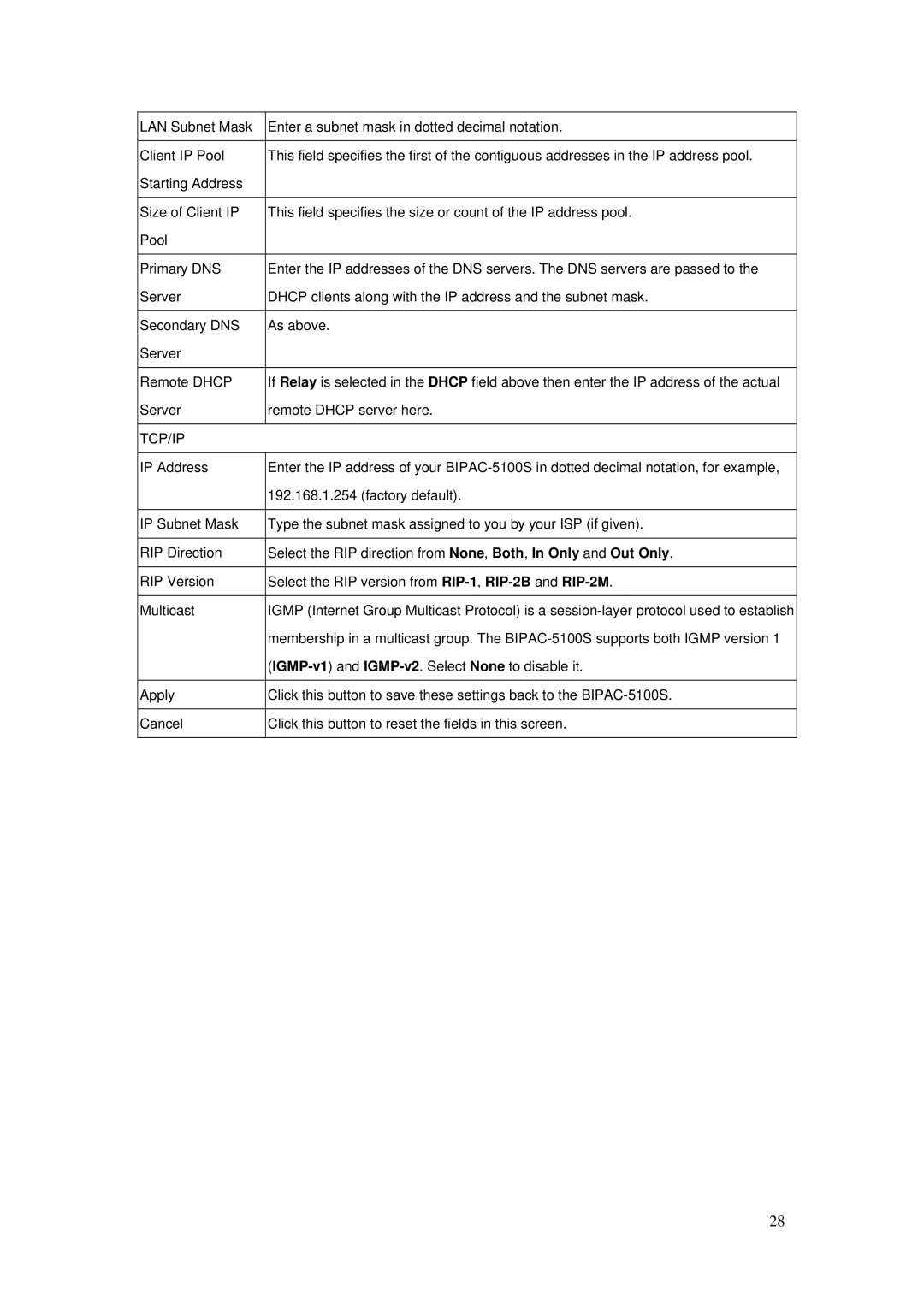 Billion Electric Company BIPAC-5100S user manual Tcp/Ip 