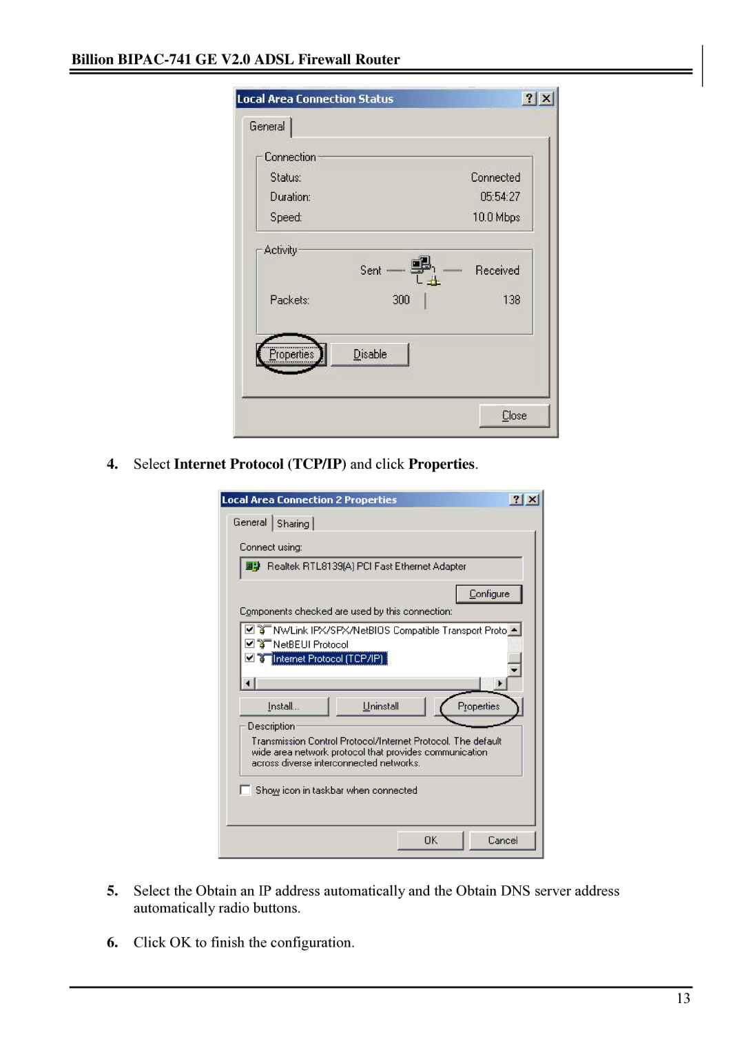 Billion Electric Company BIPAC-741 GE V2.0 user manual 