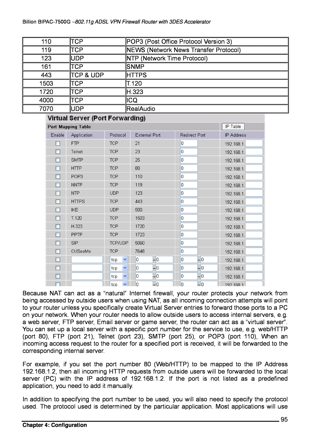 Billion Electric Company BIPAC-7500G user manual POP3 Post Office Protocol Version 