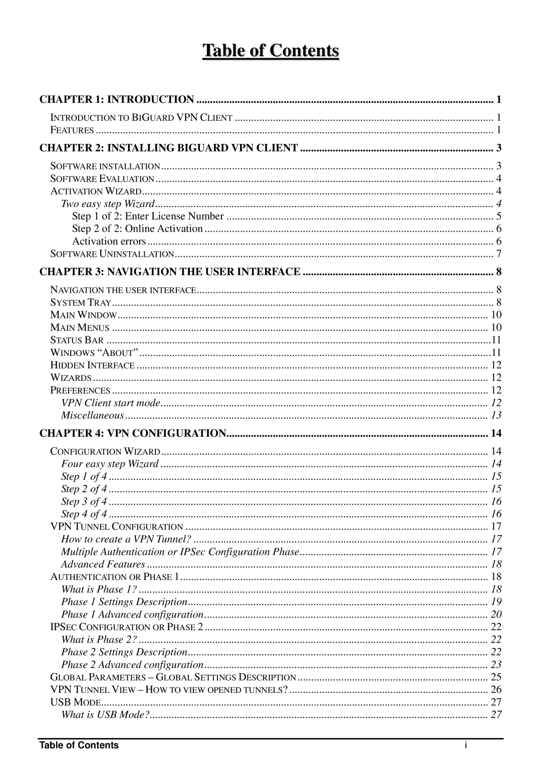 Billion Electric Company CO1 user manual Table of Contents 