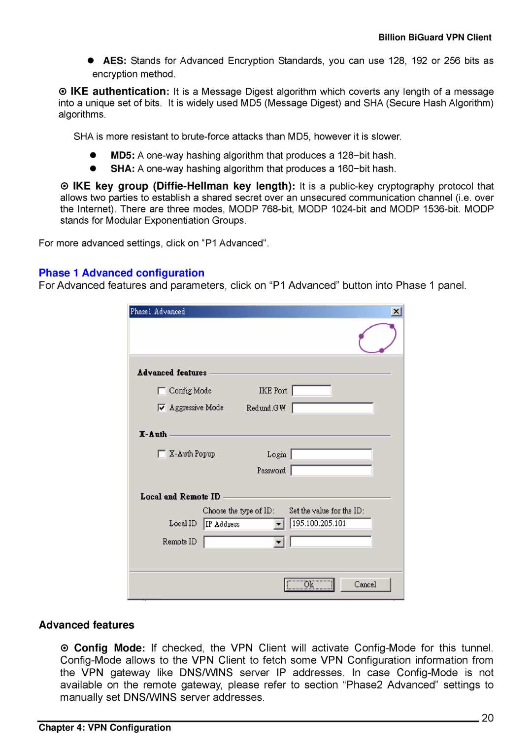 Billion Electric Company CO1 user manual Phase 1 Advanced configuration, Advanced features 