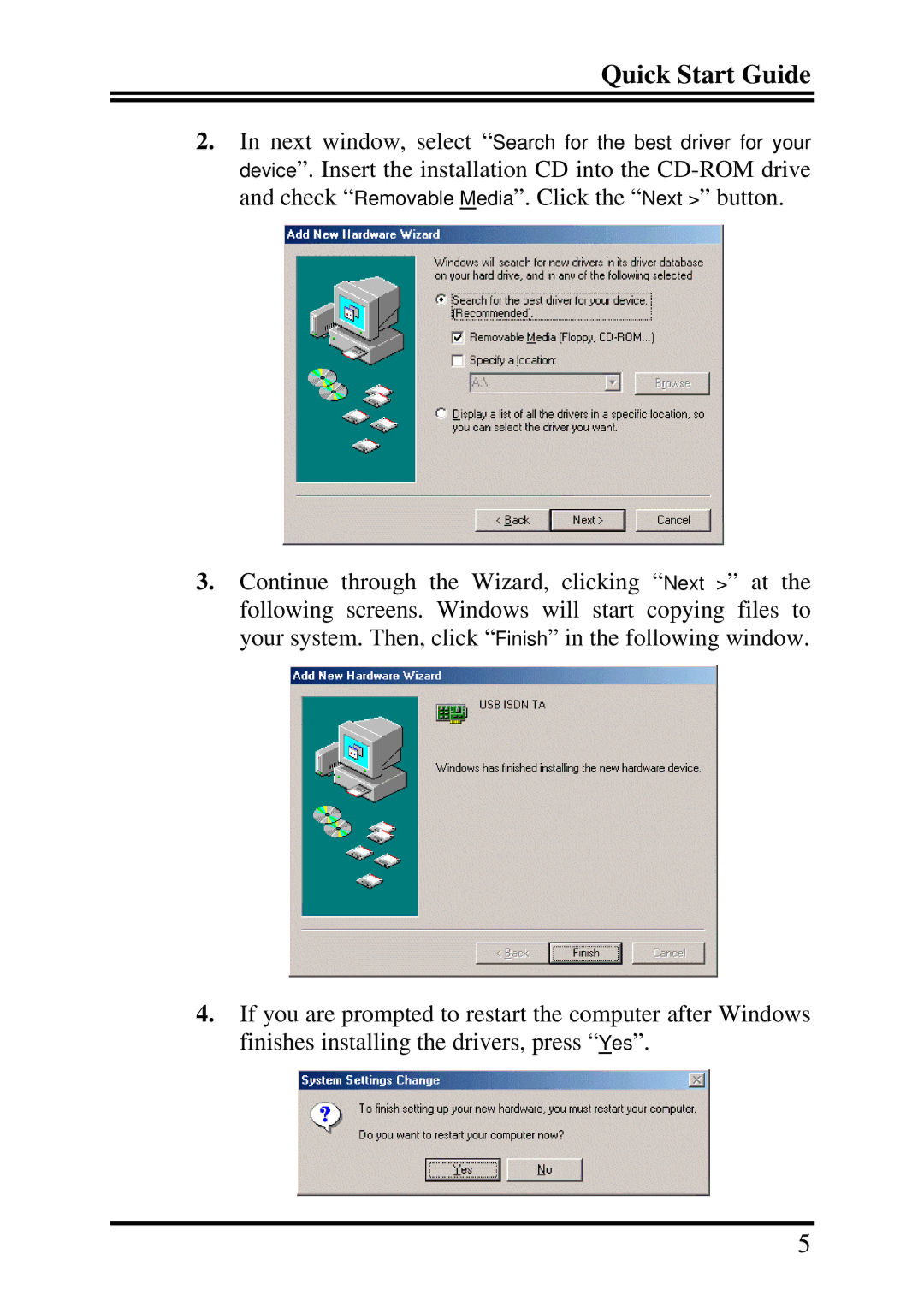 Billion Electric Company ISDN TA128s quick start Quick Start Guide 