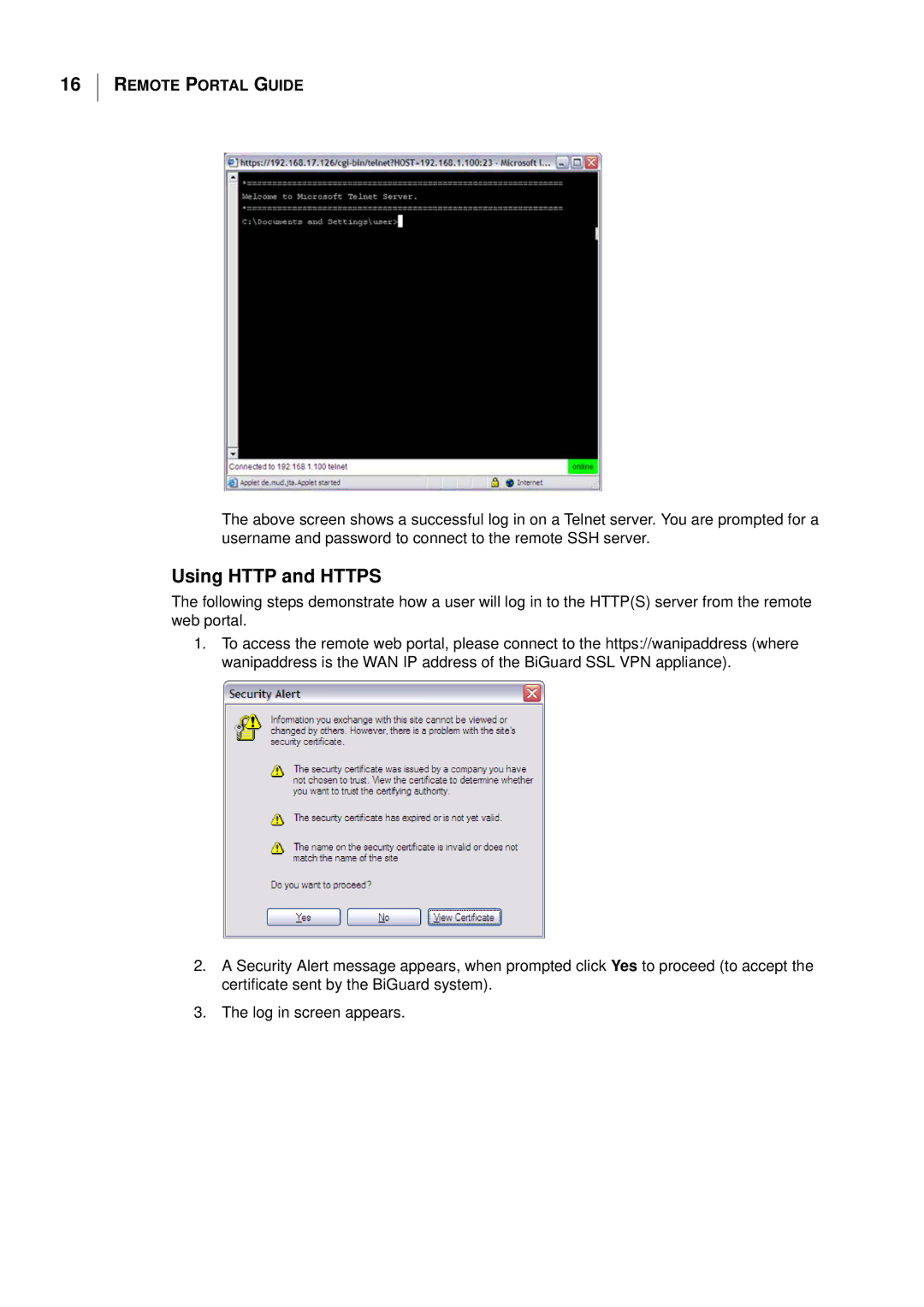 Billion Electric Company S5 manual Using Http and Https 