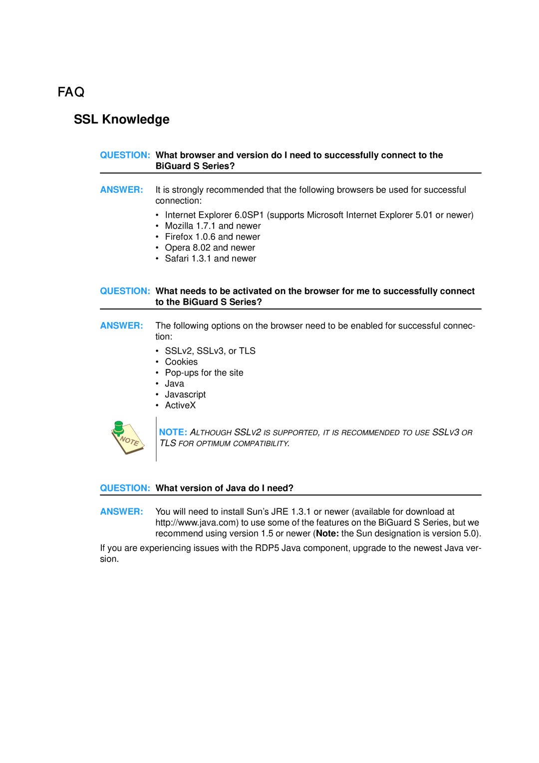 Billion Electric Company S5 manual Faq, SSL Knowledge 