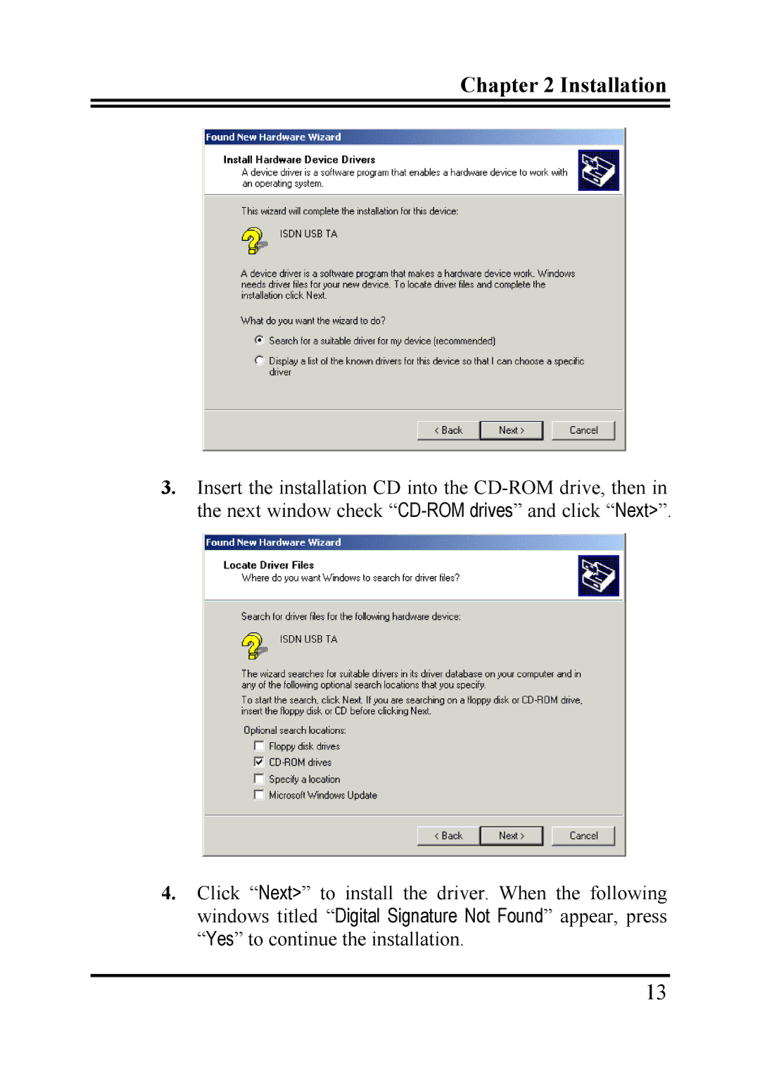 Billion Electric Company TA128 user manual Installation 