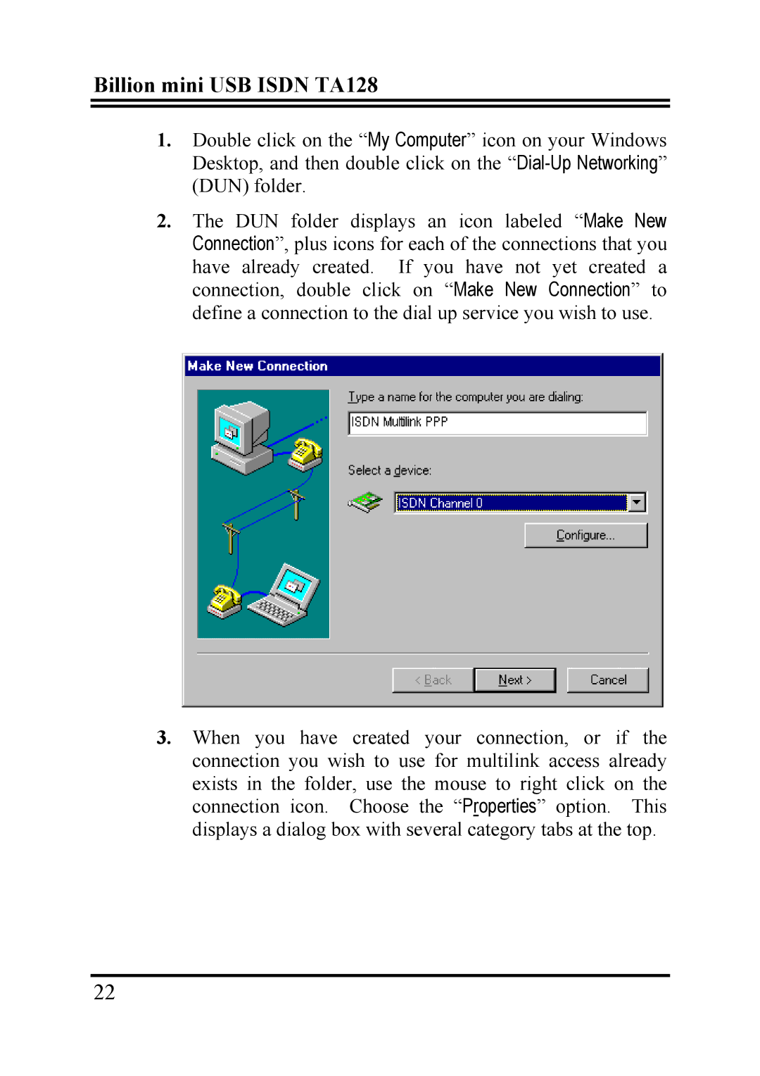 Billion Electric Company user manual Billion mini USB Isdn TA128 