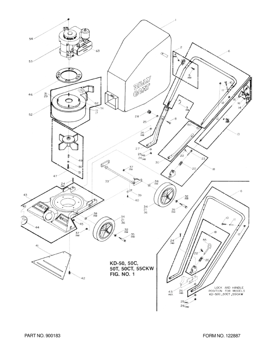 Billy Goat KD-50, KD-50C, KD-50T, KD-50CT, KD-55CKW, KD 50CT, KD 55CKW owner manual Form no 