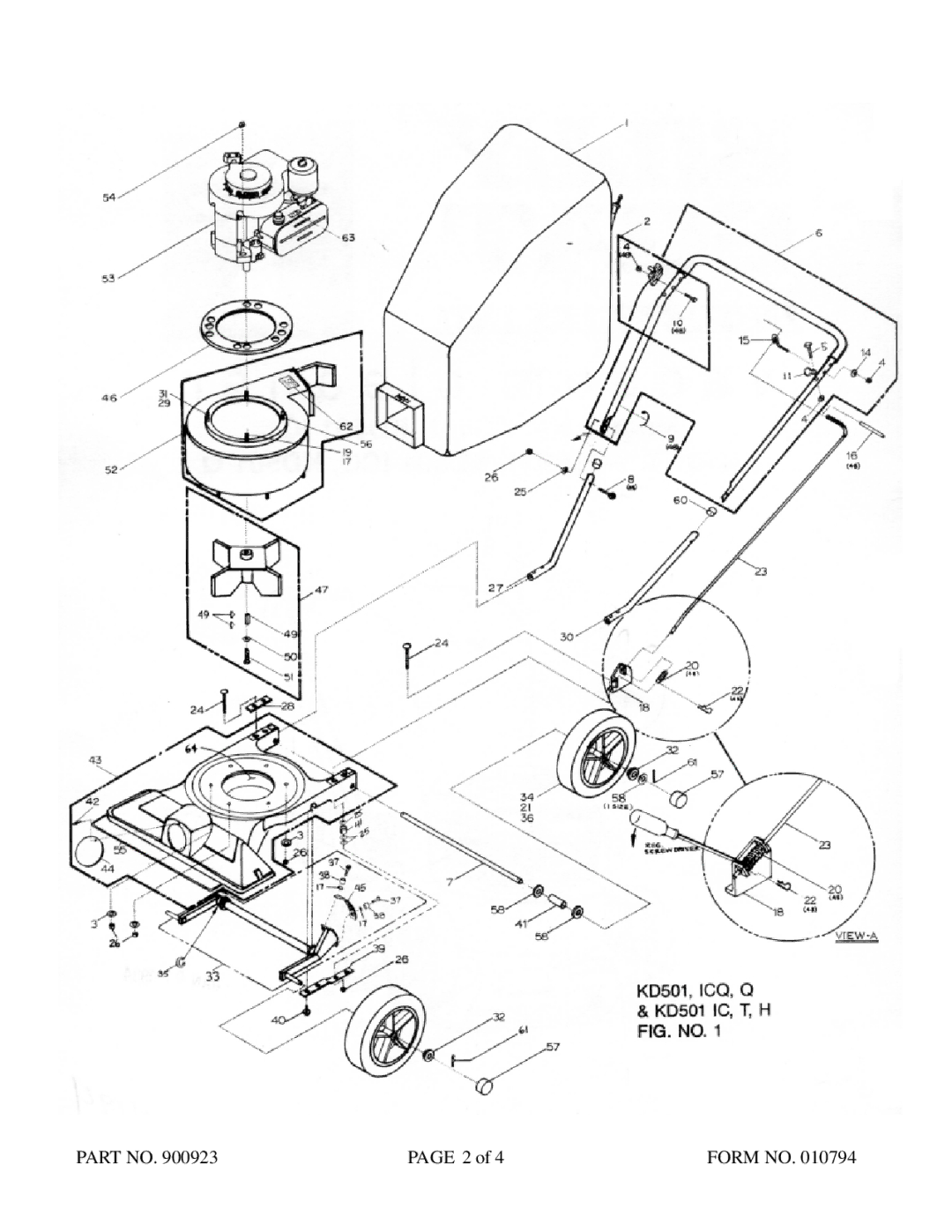 Billy Goat KD501 T, KD501 Q, KD501 ICQ, KD501 H owner manual Form no 