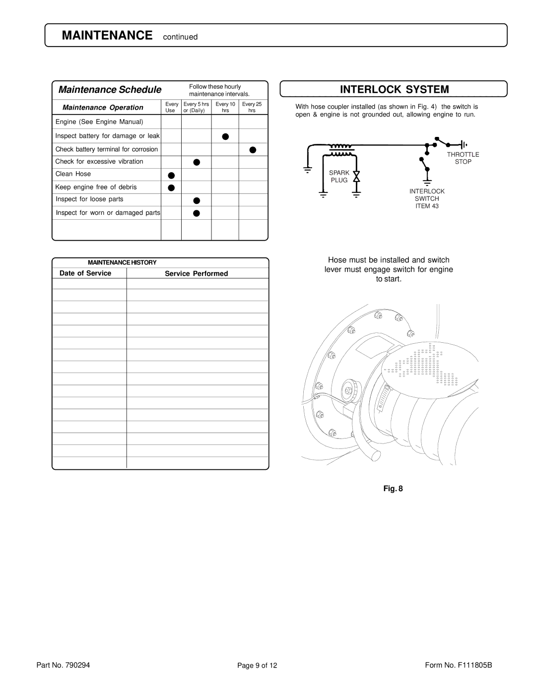 Billy Goat QL2300KO specifications Maintenance, Interlock System 