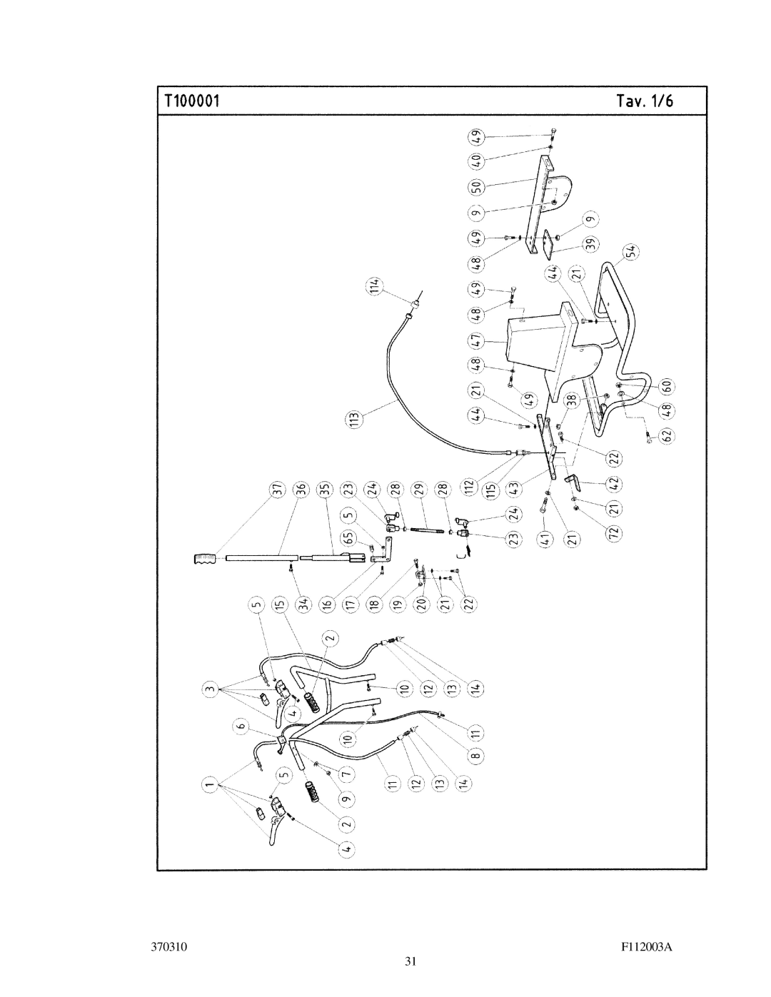 Billy Goat SC120H specifications 370310 F112003A 