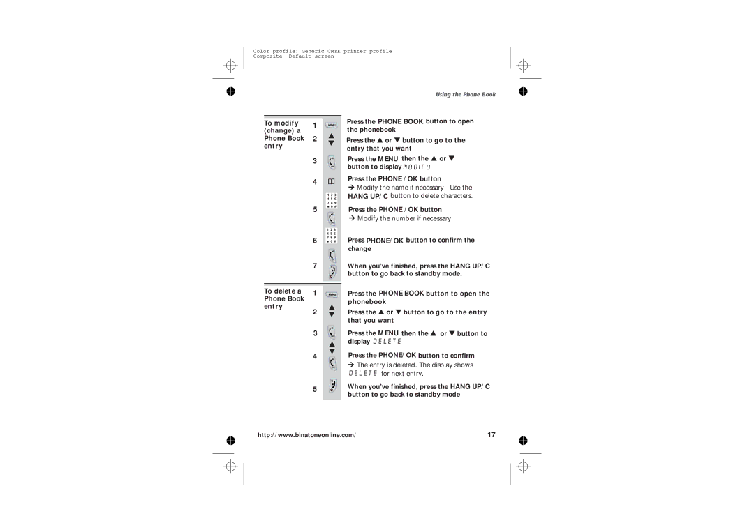 Binatone 2210 manual Modify the number if necessary 