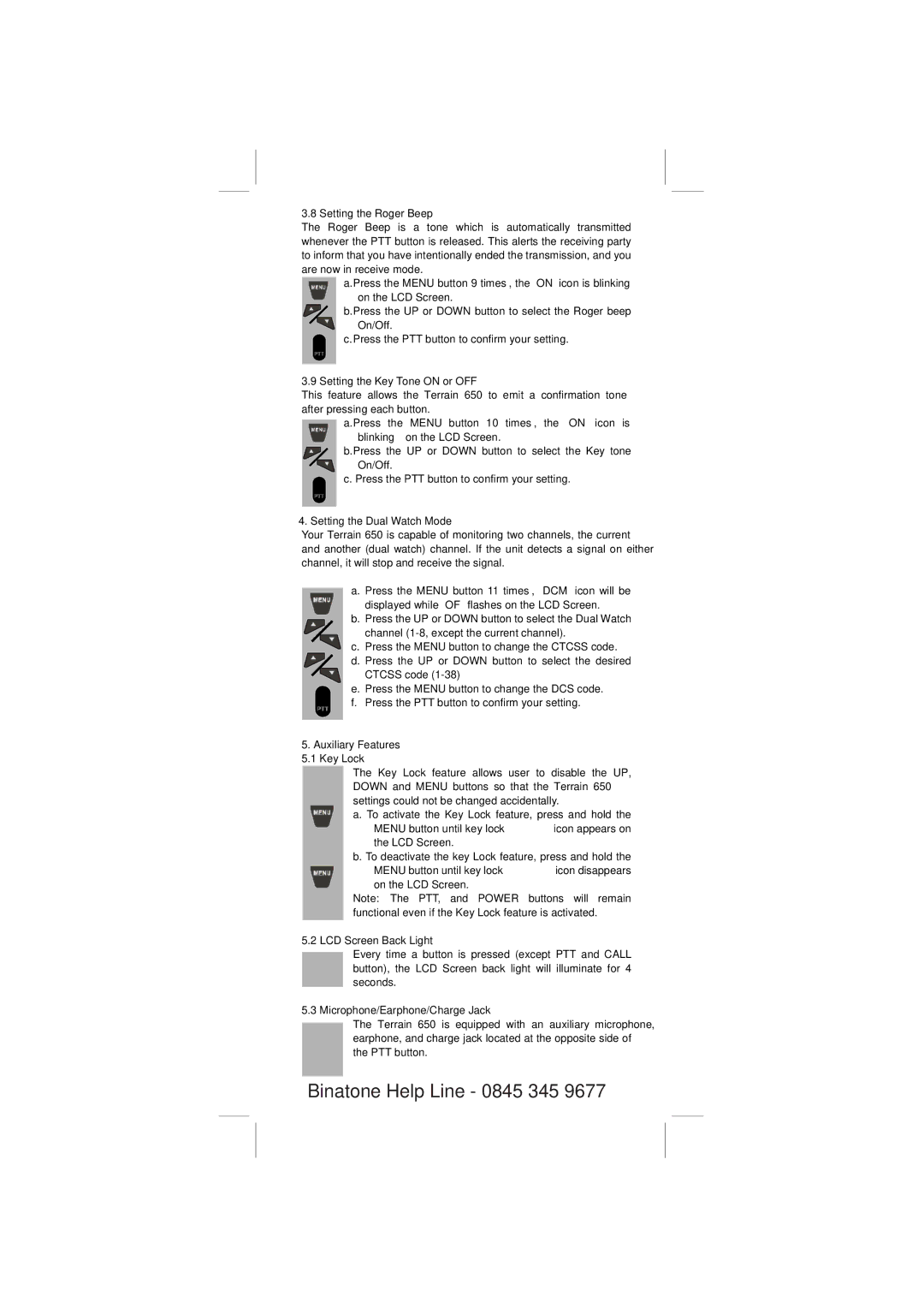 Binatone 650 manual Binatone Help Line 0845 345 