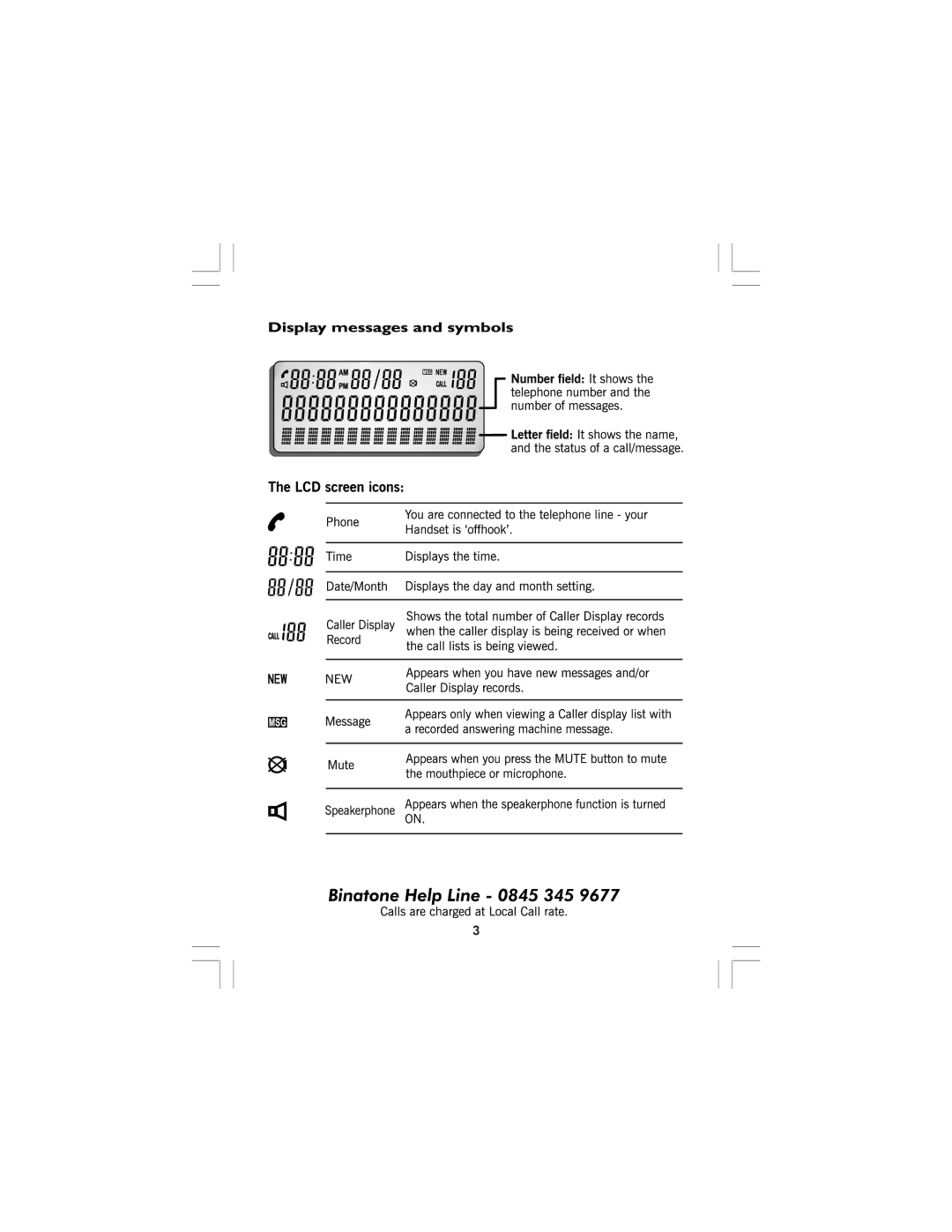 Binatone CAPRICE 600 manual 