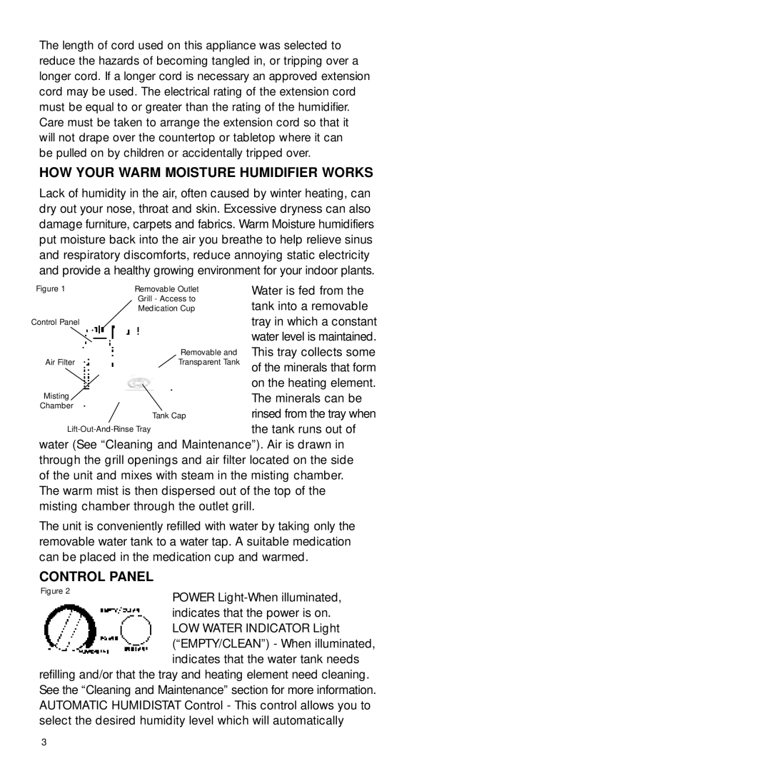 Bionaire CP0260 manual 