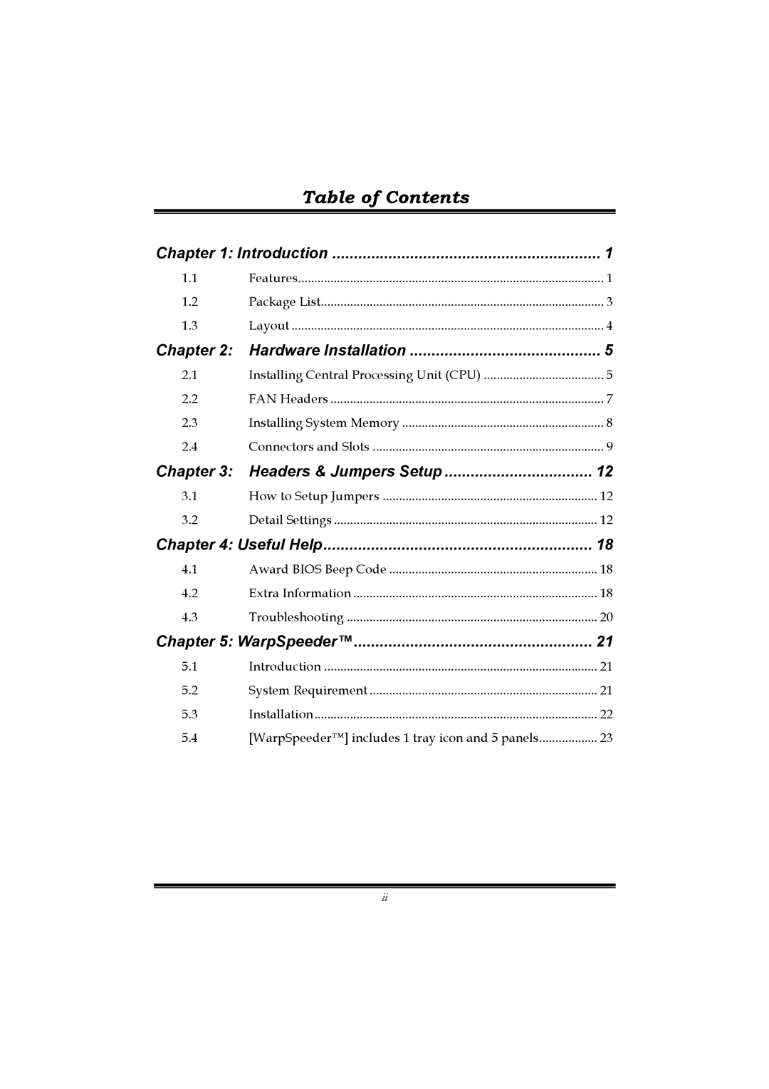 BioStar P4M800 manual Table of Contents 