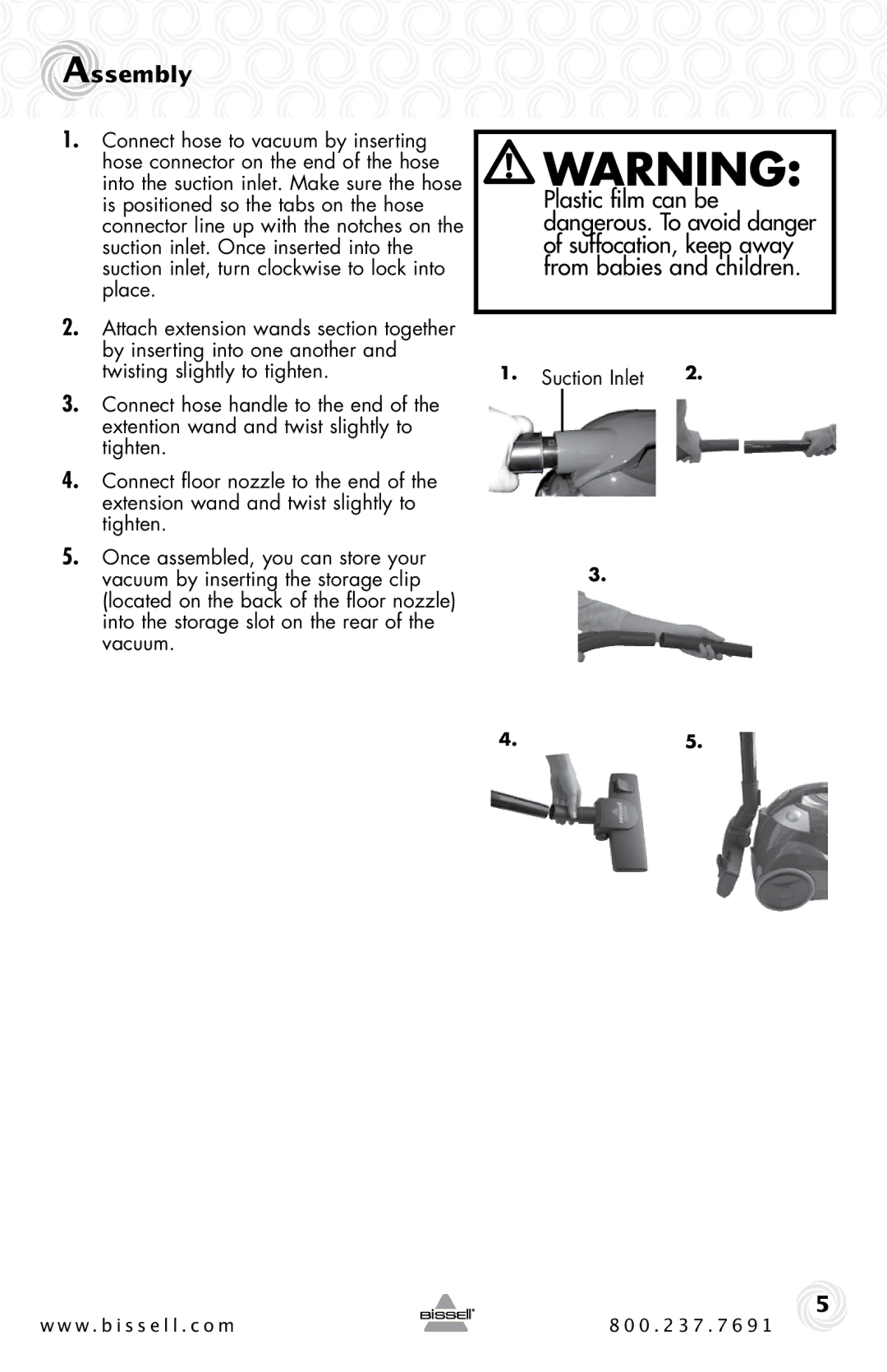 Bissell 10M2 warranty Assembly, Suction Inlet 