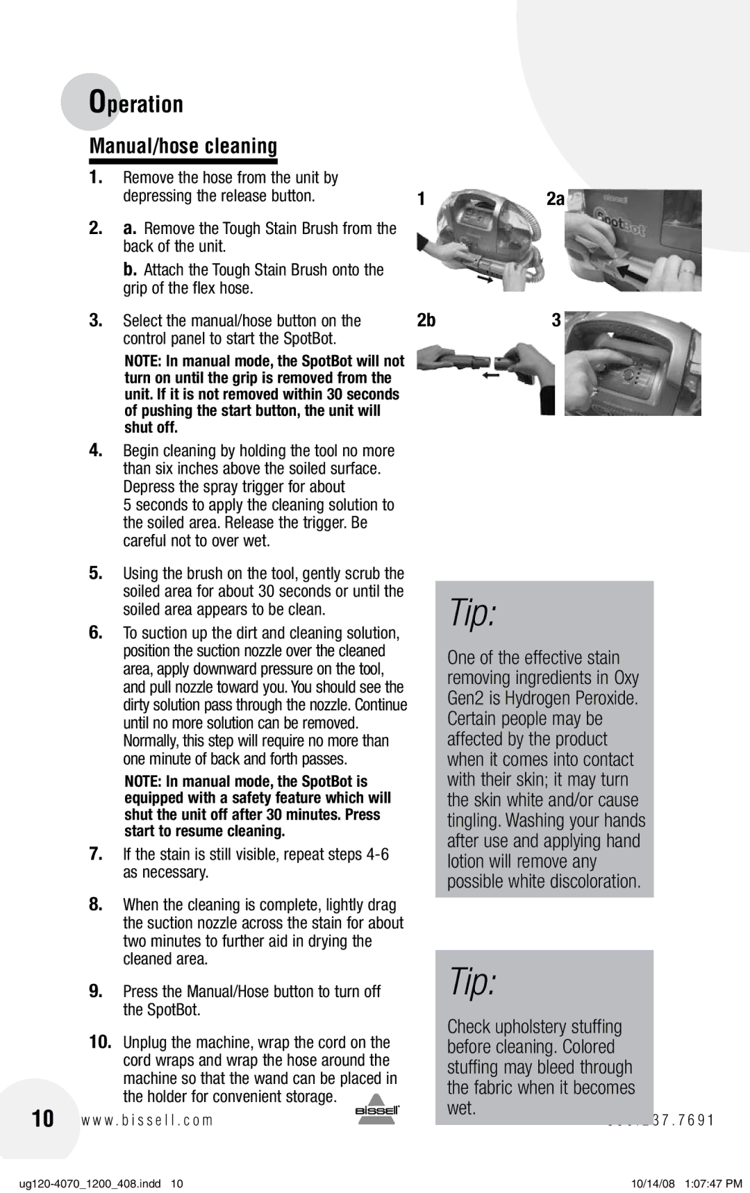 Bissell 1200, 7887 warranty Manual/hose cleaning, 12a 2b3 