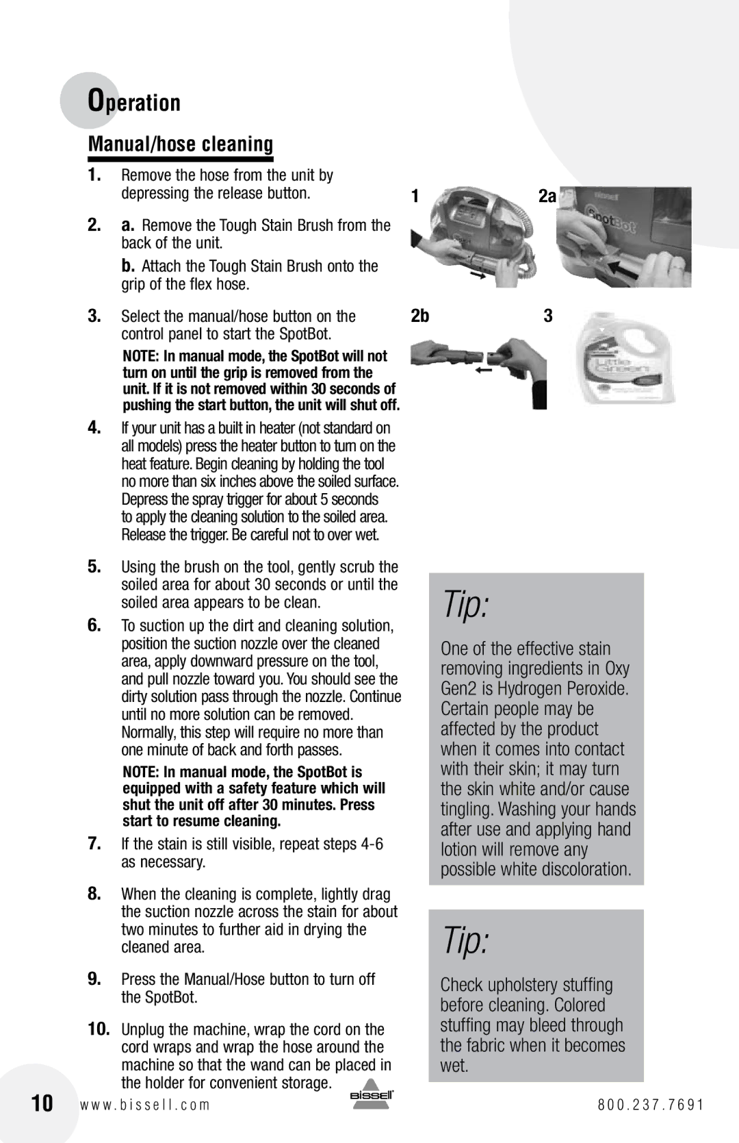 Bissell 12U9 warranty Manual/hose cleaning, 12a 2b3 