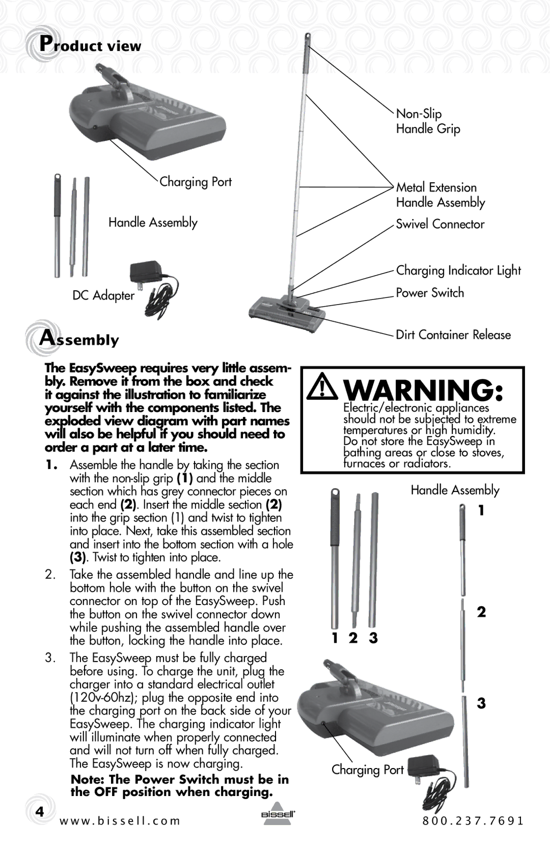 Bissell 15D1 warranty Product view, Assembly 