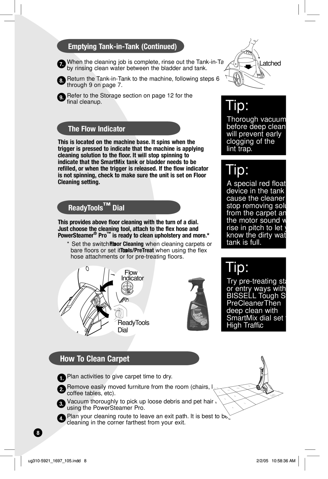 Bissell 1697 warranty How To Clean Carpet, Flow Indicator, ReadyTools Dial 