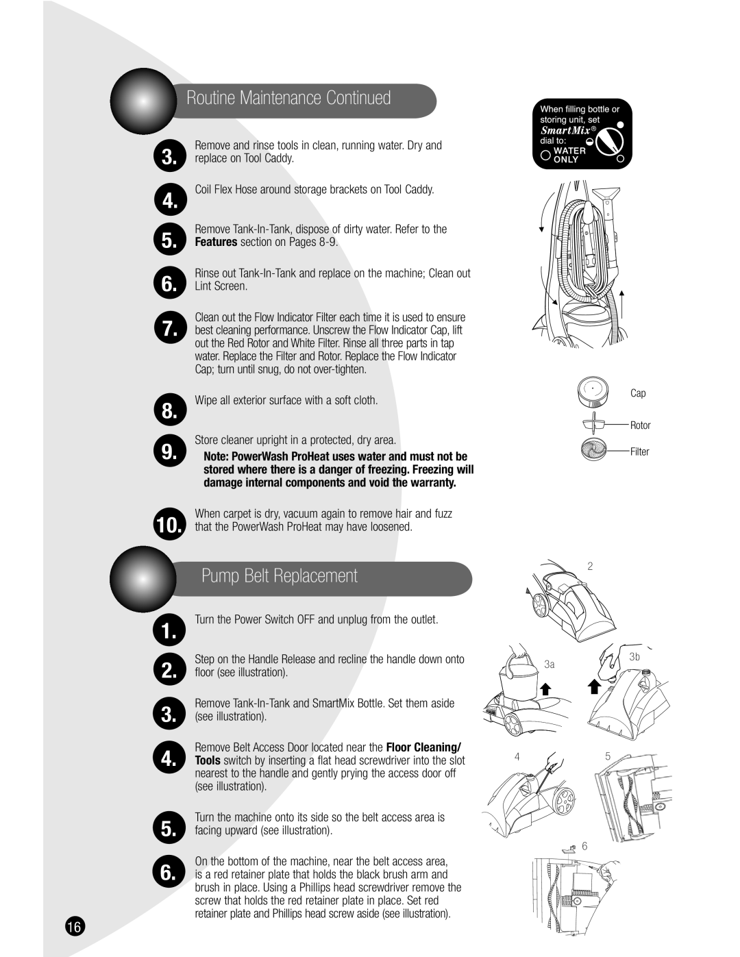 Bissell 1698 warranty Pump Belt Replacement 