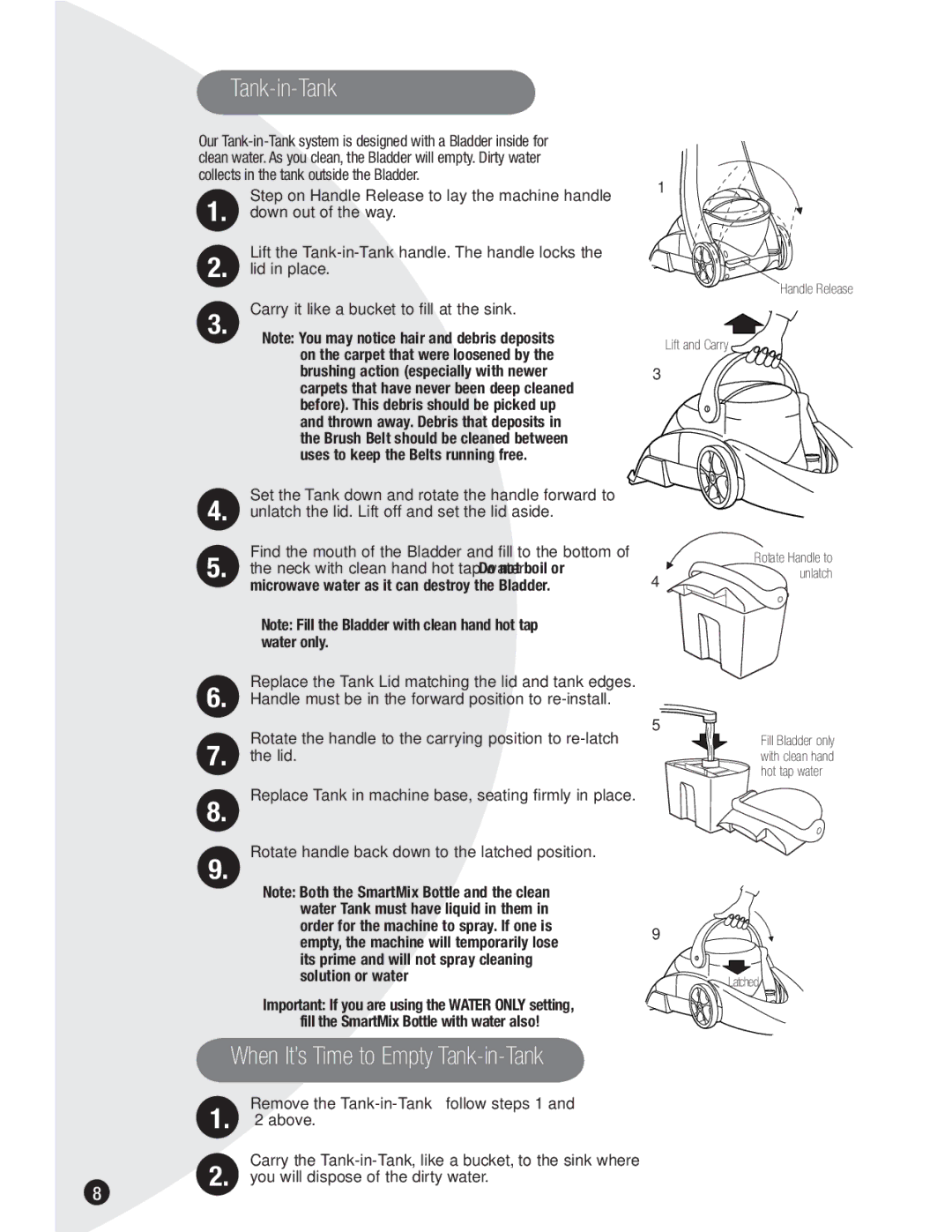 Bissell 1698 warranty When It’s Time to Empty Tank-in-Tank 