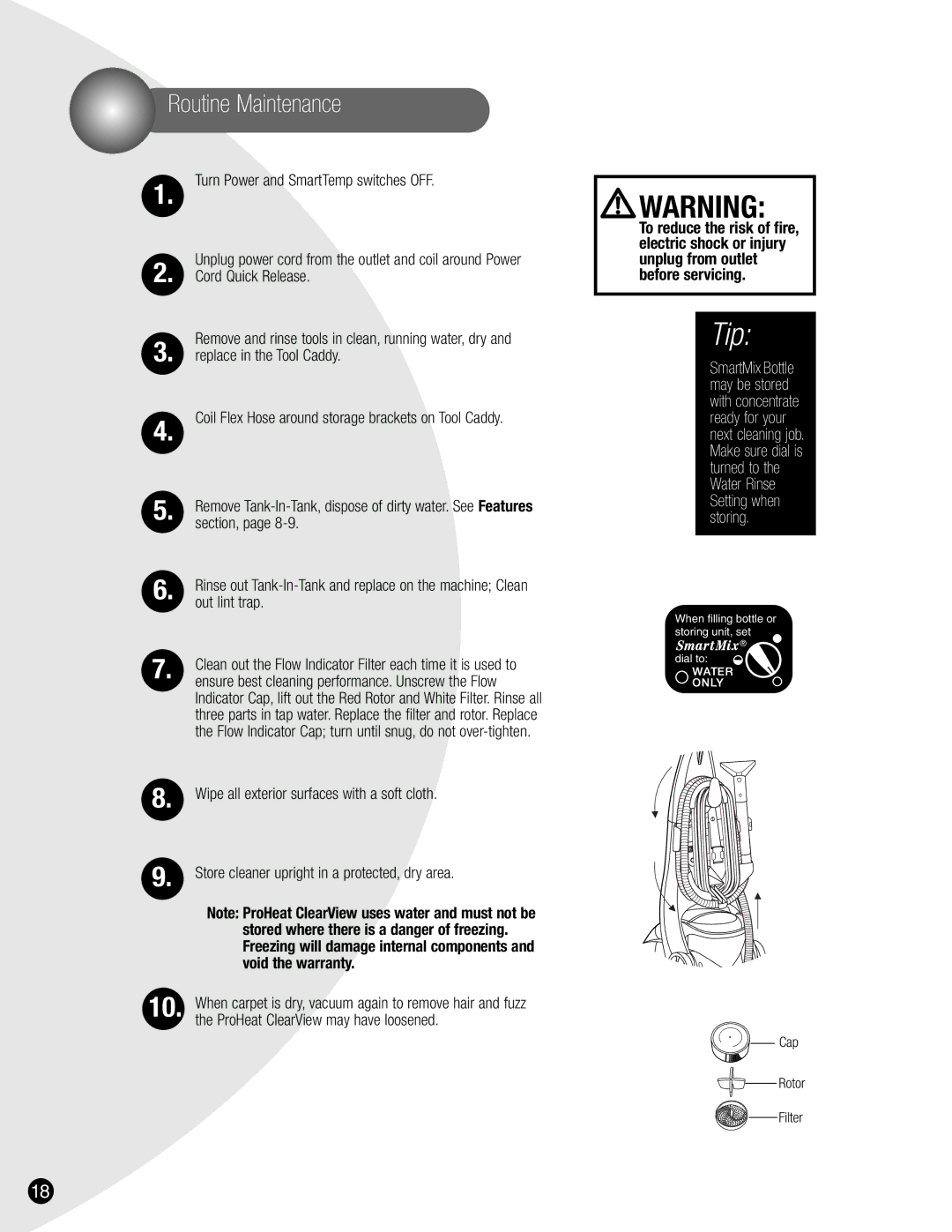 Bissell 1699 Routine Maintenance, Void the warranty 