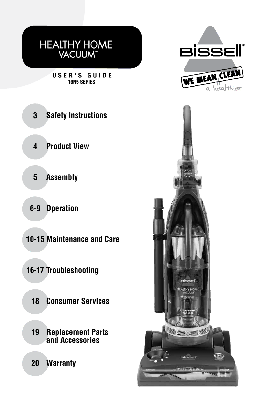 Bissell 16N5 warranty Warranty, E R ’ S G U I D E 