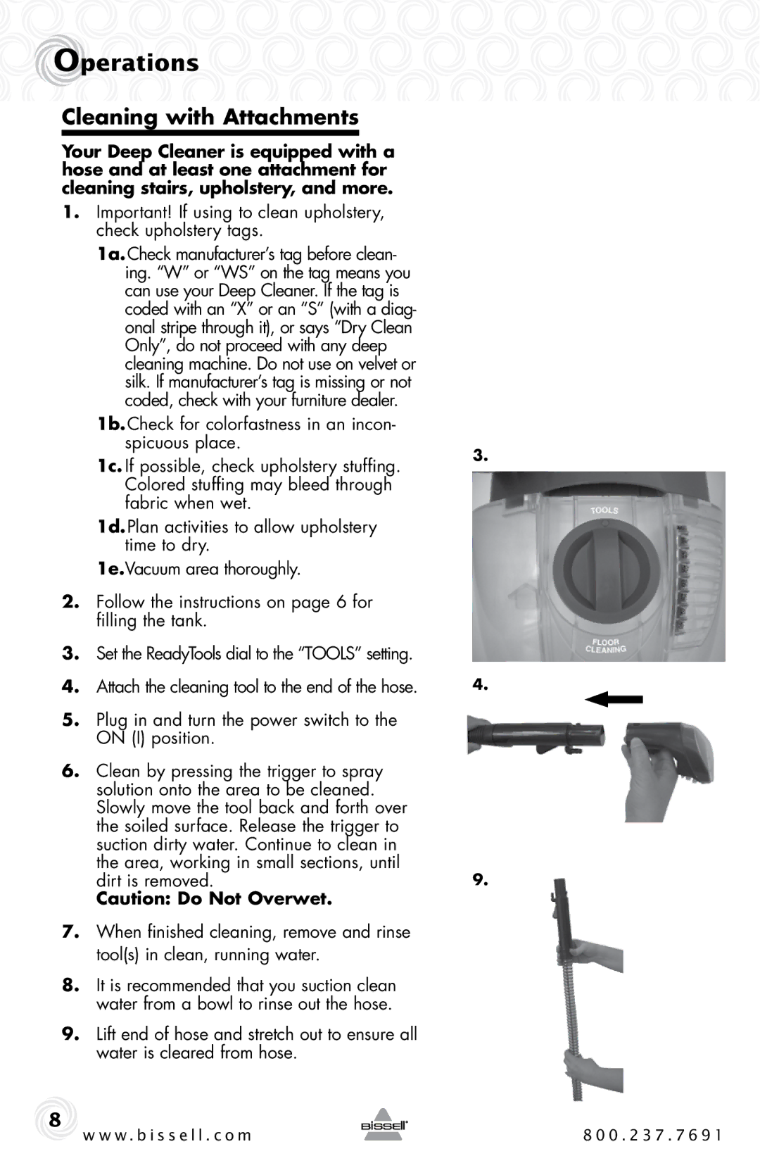 Bissell 16W5 warranty Cleaning with Attachments 