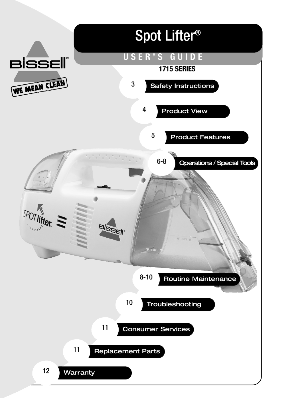 Bissell 1715 warranty Spot Lifter 