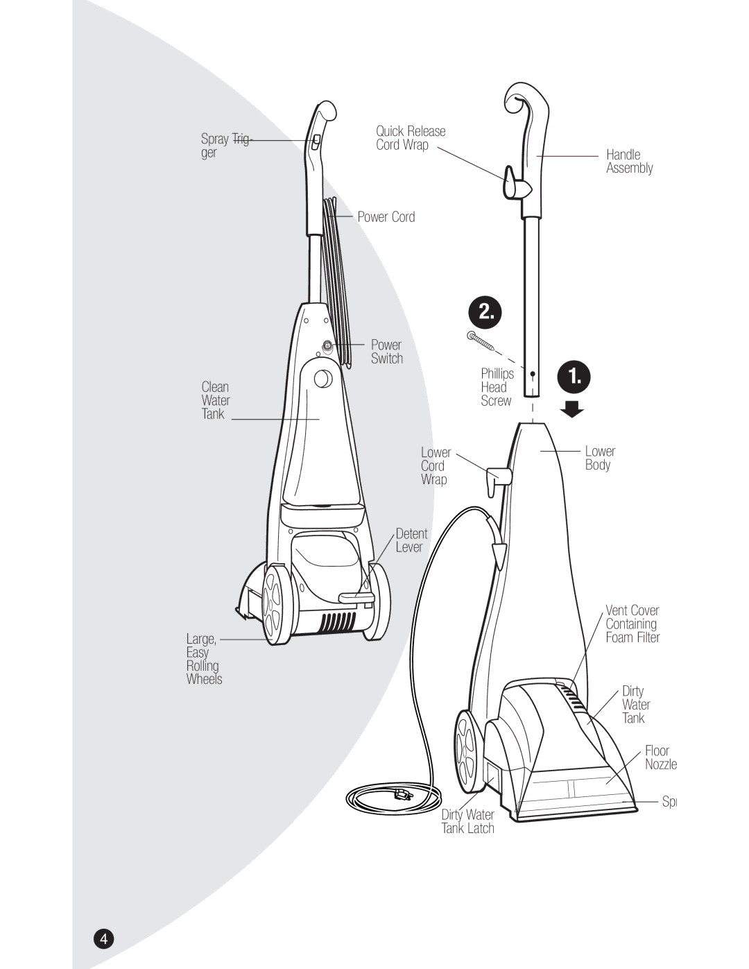 Bissell 1950, 2050 warranty Spray Trig- ger 